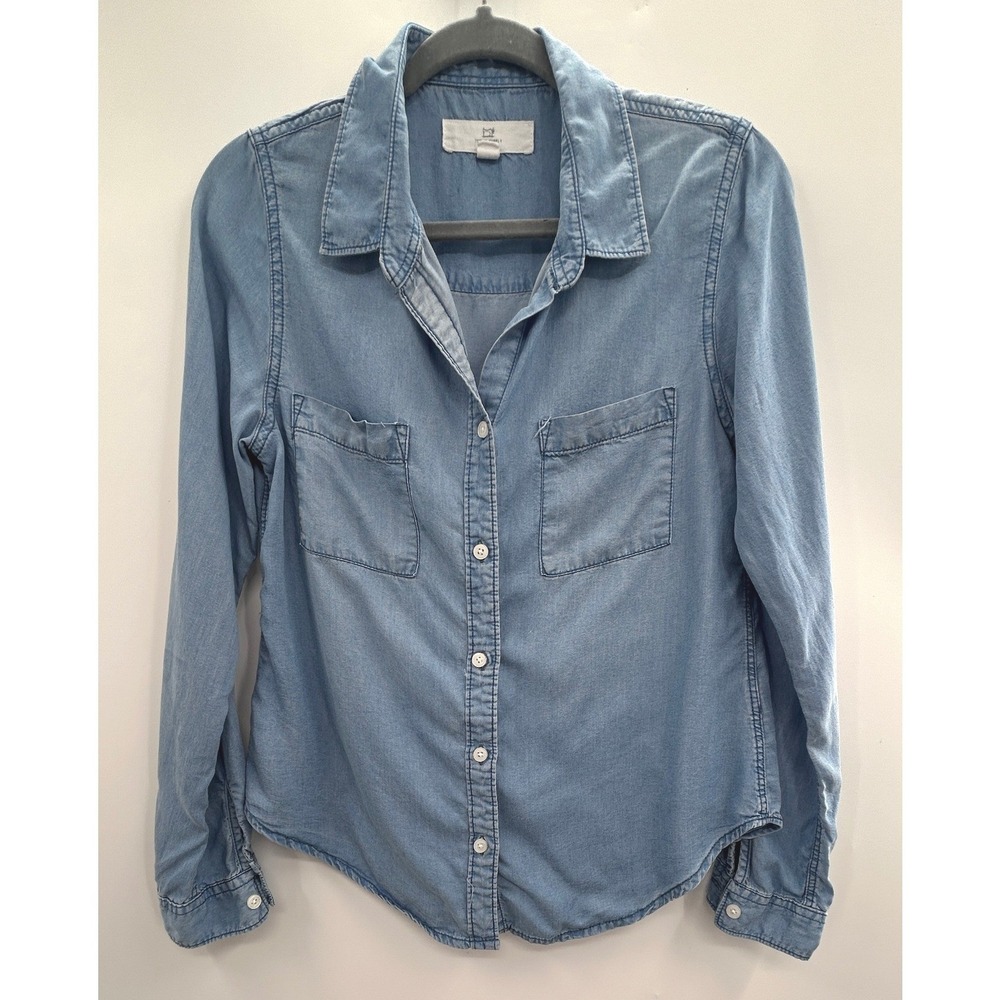 Thread & Supply Women Light Blue Tencel Lyocell Button Down Shirt Small TS-101 - Picture 2 of 8